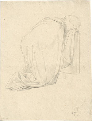 Lot 6368, Auction  118, Amsler, Samuel, Gewandstudie: Jüngling mit weitem Mantel, kniend