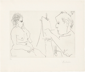 Lot 8164, Auction  118, Picasso, Pablo, Modèle et Peintre chauve