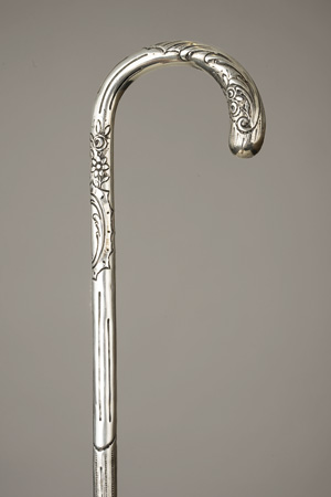 Lot 2377, Auction  119, Spazierstockgriffe, Zwei silberne Spazierstockgriffe