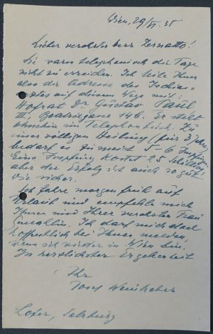 Lot 2539, Auction  119, Weinheber, Josef, 2 Briefe + Beigabe