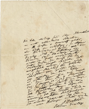 Lot 2555, Auction  119, Humboldt, Alexander von, Brief an Dr. Bernhard Jülg