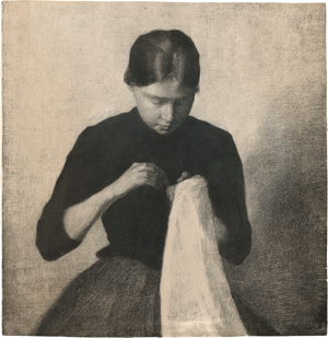 Lot 5325, Auction  119, Hammershøi, Vilhelm - nach, Junges nähendes Mädchen