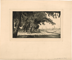 Lot 5404, Auction  119, Thoma, Hans, Blick auf Frankfurt von der Gerbermühle.