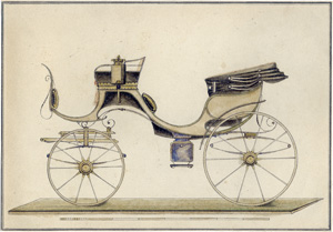 Lot 484, Auction  120, Kutschen, Sammlung von 3 kolorierten Orig.-Federzeichnungen