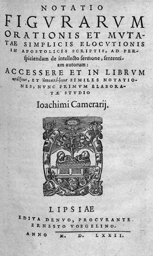 Lot 1036, Auction  120, Camerarius, Joachim, Notatio figurarum sermonis + Notatio figurarum orationis