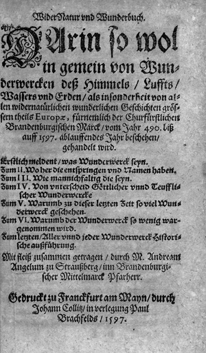 Lot 1051, Auction  120, Engel, Andreas, Wider Natur und Wunderbuch