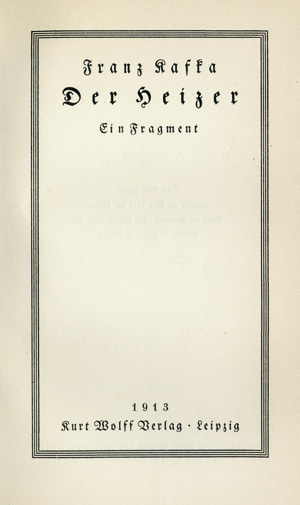 Lot 3512, Auction  120, Kafka, Franz, Der Heizer
