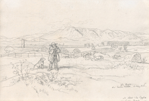 Lot 6769, Auction  120, Richter, Ludwig, Hirte an der Via Appia beim Grabmal der Cecilia Metella mit Blick auf die Aqua Claudia und die Sabiner Berge