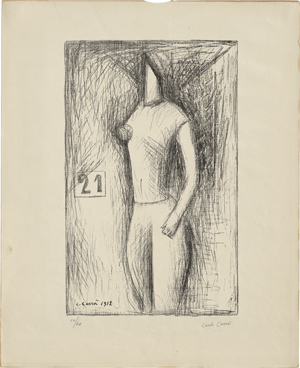 Lot 8071, Auction  120, Carrà, Carlo, Donna che attraversa la strada