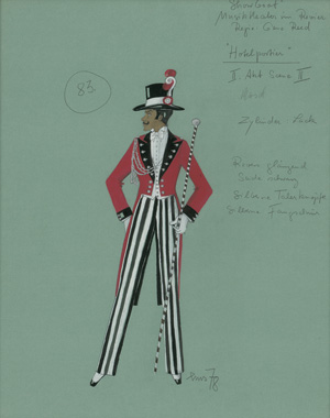 Lot 351, Auction  121, Schröder, Eva-Maria, Gewandstudie eines Hotelportiers in einem Frack