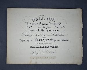 Lot 385, Auction  121, Eberwein, Traugott Maximilian, Ballade für eine Bass Stimme aus der Oper: Das befreite Jerusalem