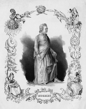 Lot 404, Auction  121, Mozart, Wolfgang Amadeus und Massinger, Rudolf,  "Mozart". Das Mozartdenkmal in Salzburg. Kreidelithographie 