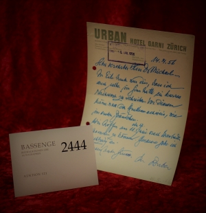 Lot 2444, Auction  121, Buber, Martin, Brief 1956