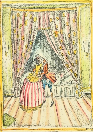 Lot 3300, Auction  121, Kobbe, George, Holzschnittalbum. Mit 6 kolorierten, montierten Holzschnitten.