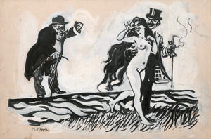 Lot 3301, Auction  121, Köppen, Max, Der Frauenraub. Vorlagezeichnung zu einer Illustration