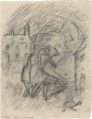 Lot 3310, Auction  121, Kubin, Alfred, Sturm in Zwickledt. Originale Bleistiftzeichnung auf Papier, unten links monogrammiert "AK". 
