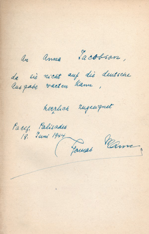 Lot 3333, Auction  121, Mann, Thomas, Joseph the provider