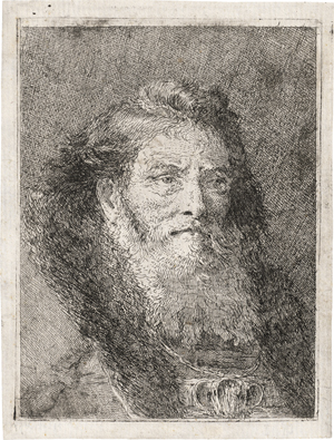 Lot 5300, Auction  121, Tiepolo, Giovanni Domenico, Kopf eines bärtigen Alten nach rechts gewendet