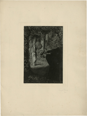 Lot 5384, Auction  121, Brömse, August, "Im Park" - Fidelnder Tod und Mädchen