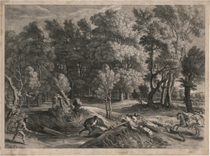 Lot 5447, Auction  121, Bolswert, Schelte Adams, Landschaft mit Meleagros und Atalante auf der Jagd