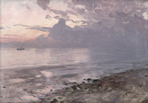 Lot 6141, Auction  121, Bergström, Alfred, Sonnenaufgang an der Küste von Le Havre