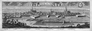 Lot 170, Auction  122, Probst, Johann Friedrich, "Stralsund". Zweiteilige Panoramaansicht Stralsunds nach Friedrich Bernhard Werner in Kupferstich 