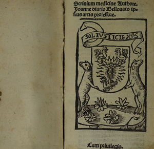 Lot 1301, Auction  122, Divry, Jehan, Scrinium medicine Authore Joanne diurio Bellouaco ipsius artis professore