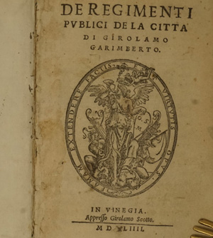 Lot 1336, Auction  122, Garimberti, Girolamo, De regimenti publici de la citta