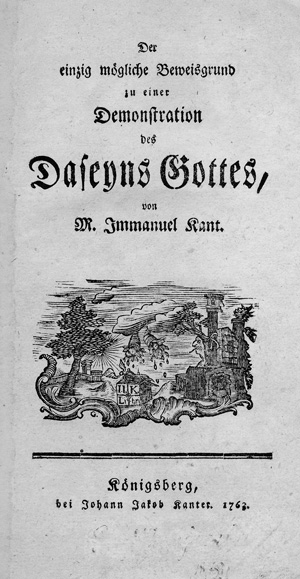 Lot 2166, Auction  122, Kant, Immanuel, Der einzig mögliche Beweisgrund zu einer Demonstration des Daseyns Gottes