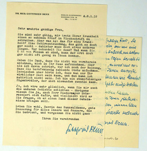 Lot 2303, Auction  122, Benn, Gottfried, 2 Briefe an Ilse Schneider-Lengyel