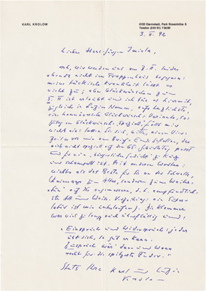 Lot 2325, Auction  122, Krolow, Karl, 6 Briefe