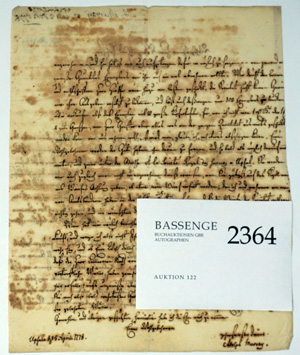 Lot 2364, Auction  122, Murray, Adolph, Brief 1778