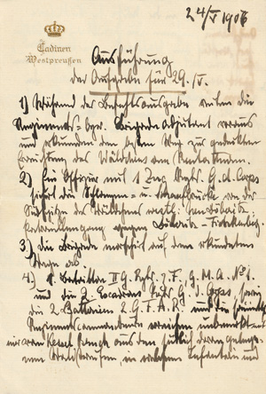 Lot 2424, Auction  122, Wilhelm II., Deutscher Kaiser, Eigenhändiges Manöver-Programm