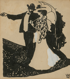 Lot 2448, Auction  122, Weisgerber, Albert, Briefkarte und Tuschzeichnung