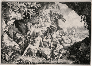 Lot 5264, Auction  122, Dietrich, Christian Wilhelm Ernst, Die badenden Nymphen in der Felsengrotte