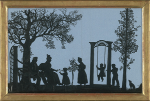 Lot 5385, Auction  122, Deutsch, um 1800. Spielende Kinder mit ihren Eltern im Garten