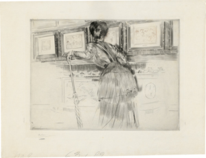 Lot 5406, Auction  122, Helleu, Paul César, Madame Helleu devant les Watteau du Louvre