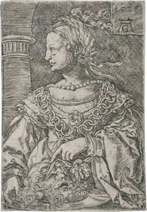 Lot 5510, Auction  122, Aldegrever, Heinrich, Judith mit dem Haupt des Holofernes