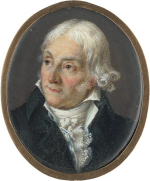 Lot 6555, Auction  122, Französisch, um 1815/1820. Miniatur Portrait eines zur Seite blickenden Mannes genannt Daubenton