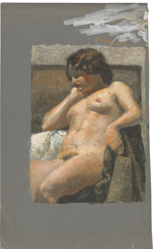 Lot 6796, Auction  122, Rothaug, Alexander, Weiblicher Akt sinnierend, auf einem Diwan