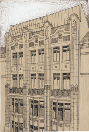 Lot 6797, Auction  122, Wien, um 1911. Ansicht der Jugendstilfassade des Hauses Neubaugasse 8 im 7. Wiener Gemeindebezirk
