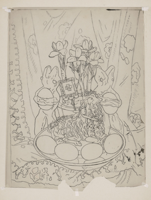 Lot 6811, Auction  122, Schwimbeck, Fritz, Stillleben mit Osterlamm und Krokussen