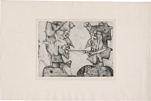 Lot 8168, Auction  122, Janssen, Horst, Klee und Ensor um einen Bückling streitend