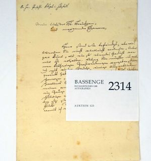 Lot 2314, Auction  123, Eschenburg, Johann Joachim, Brief 1769 an Prof. Schlegel in Helmstedt