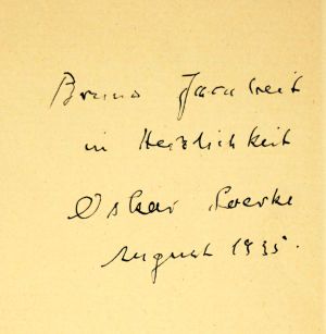 Lot 3368, Auction  123, Loerke, Oskar und Rabenpresse, Die, Das alte Wagnis des Gedichtes (Widmungsexemplar)