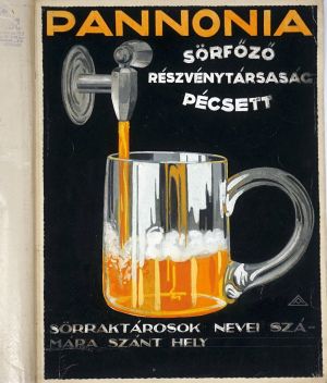 Lot 3823, Auction  123, Amberg, József, Pannonia. Sörfőző Részvénytársaság Pécsett. Original-Plakatentwurf