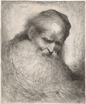 Lot 5034, Auction  123, Castiglione, Giovanni Benedetto, Bärtiger Alter mit Kappe, nach vorne gebeugt