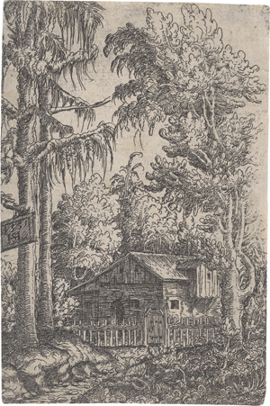 Lot 5099, Auction  123, Lautensack, Hanns, Landschaft mit Bauernkate und Stadt am Fluss