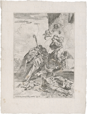 Lot 5895, Auction  123, Testa, Pietro, Die hll. Nikolaus und Rochus flehen die Jungfrau um Hilfe an