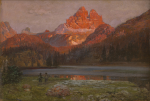 Lot 6076, Auction  123, Hlavacek, Anton, Misurina-See mit den Drei Zinnen im Abendrot